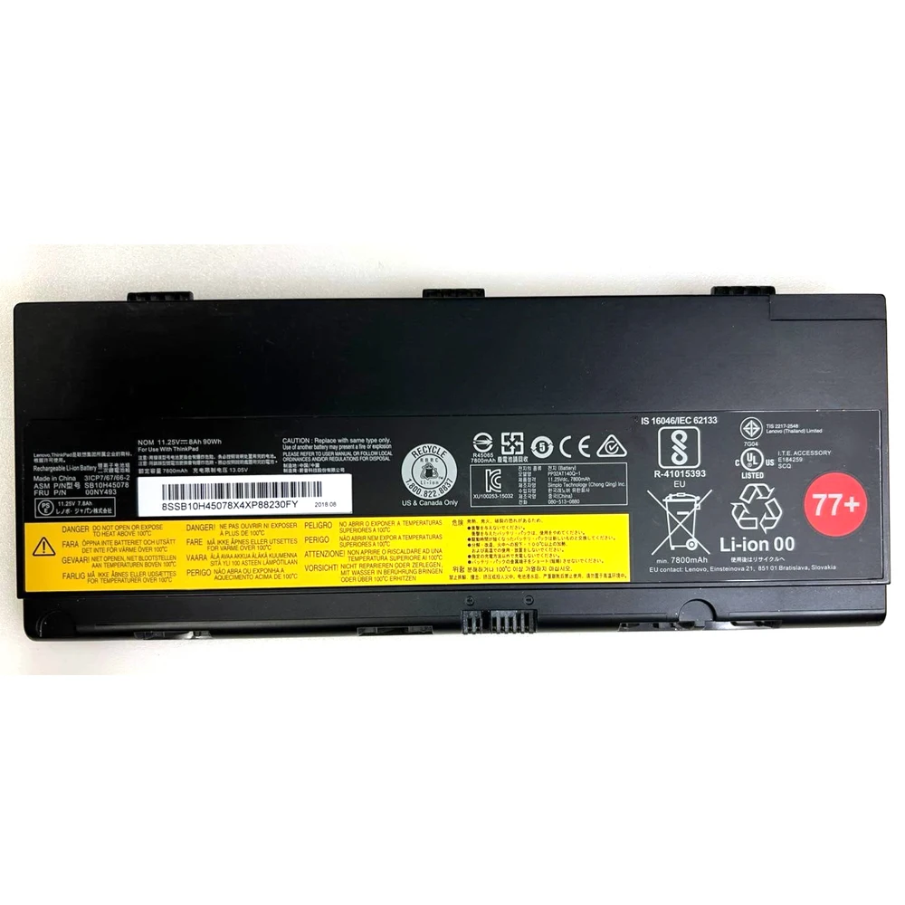 New Genuine Original SB10H45075 66/90Wh Laptop Battery for Lenovo ThinkPad P50 P51 P52 00NY490 00NY491 00NY492