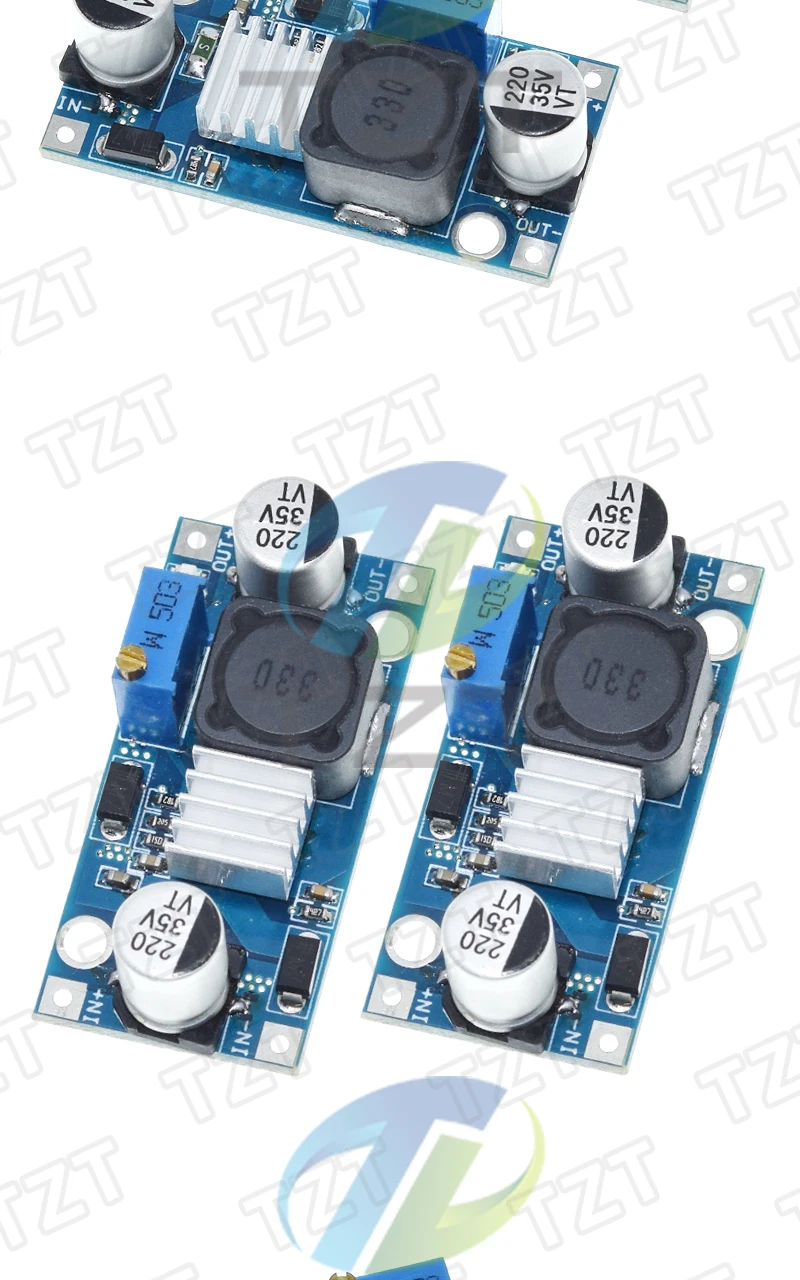 1/3PCS DC 7-32 bis 1,5-30V 3A 30W DC-DC Einstellbare Step-Down Power Modul synchrone Gleichrichtung Über LM2596 Mit Kühlkörper – Detail 4