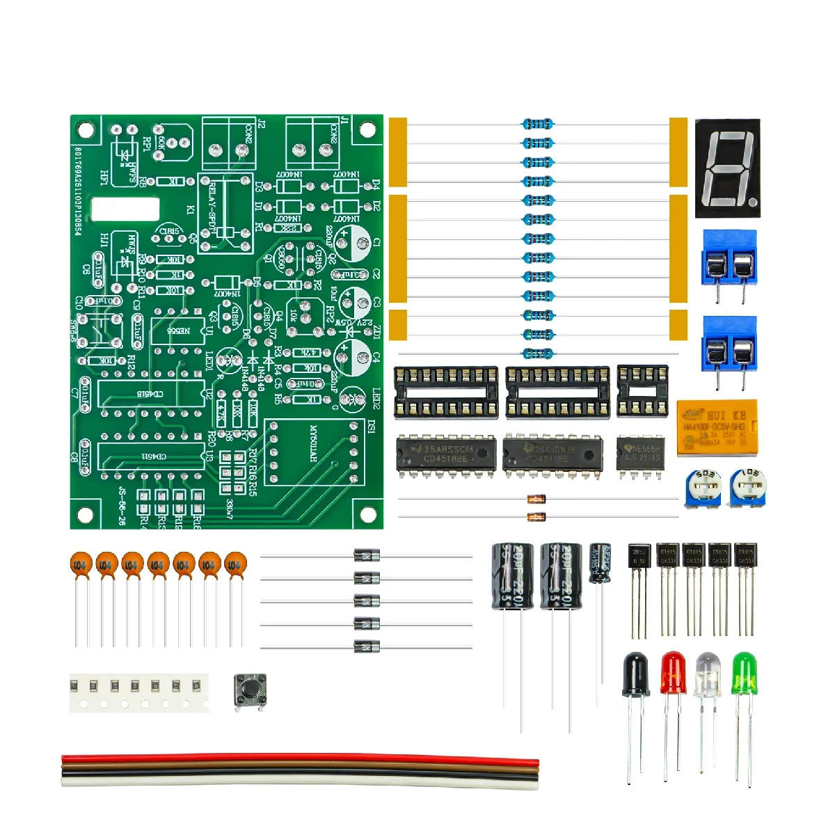 555 Timer Flow Counter DIY Soldering Kit,Assembly Practice Circuit Board,Electronics Teaching Experiment Module