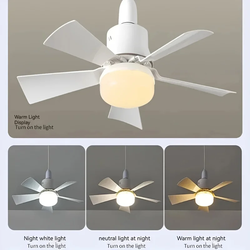 Remote adjustable wind speed 2-in-1 Fan and Lights bulb, Dimmable LED Ceiling Panel Lamp for Bedroom Living Dining Room 1/2/3pcs