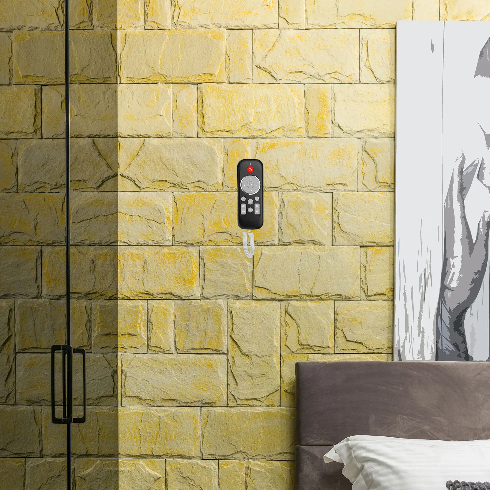 

2Pcs Remote Control Tether Anti Lost Hook No Drill Square Multi Use Key Phone Holder Security Cable Leash