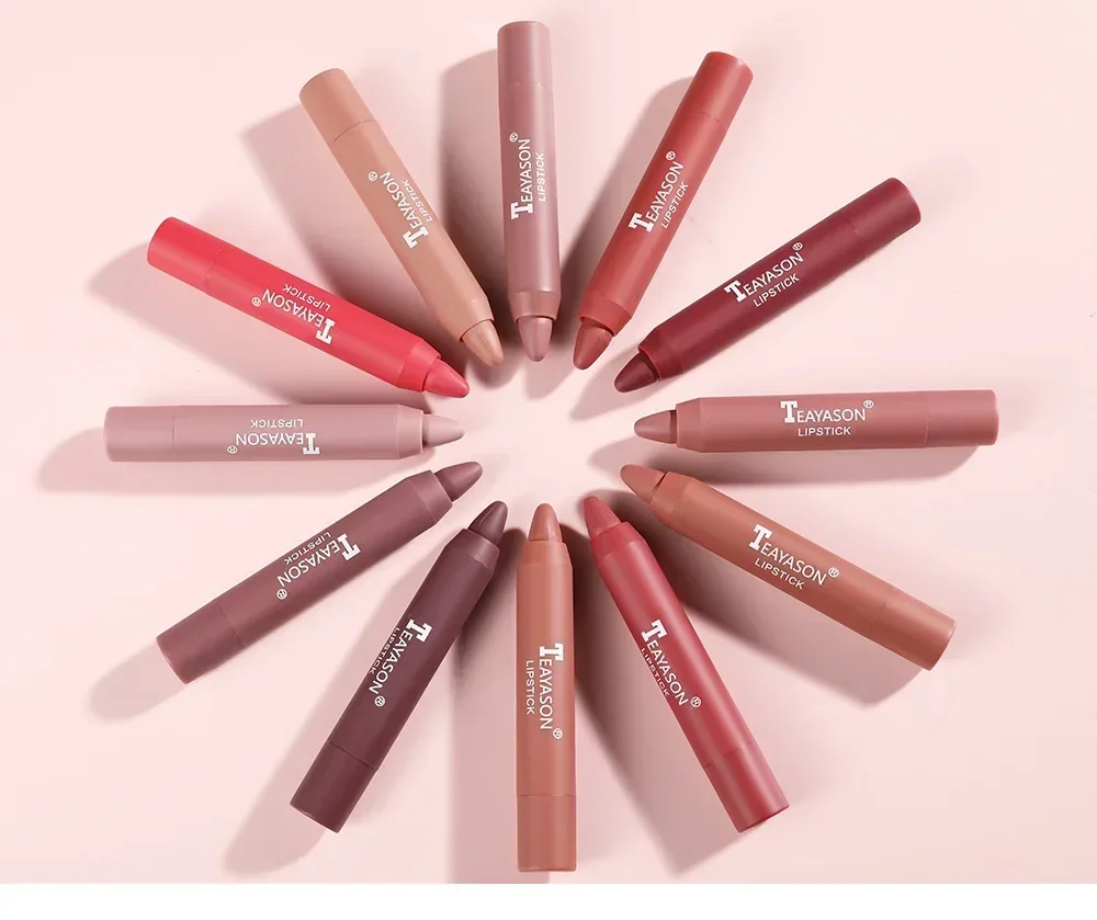 Naakt Fluwelen Matte Lippenstift Langdurige Waterdichte Kleurweergave Non-stick Cup Lippenstift Pennen Lippen Liner Potlood Vrouw Cosmetica