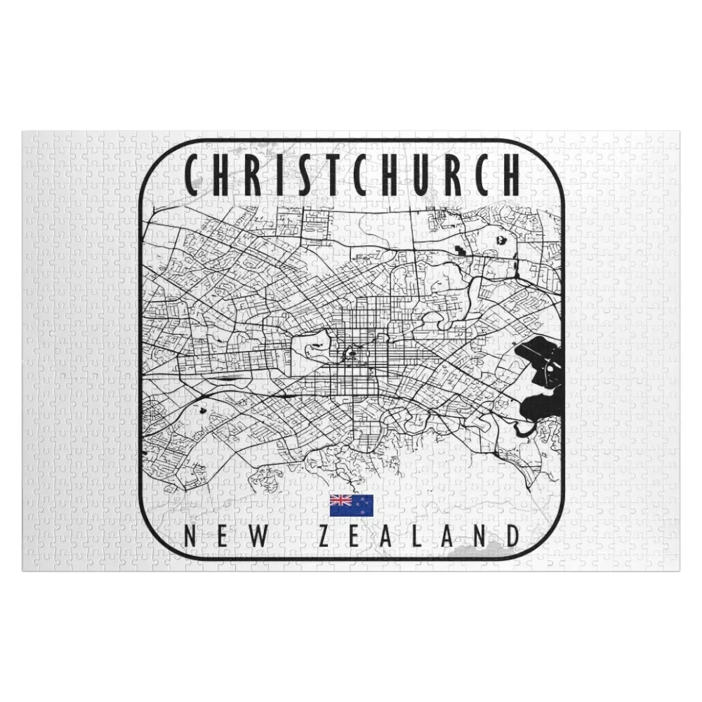 CHRISTCHURCH MAP NEW ZEALAND Jigsaw Puzzle Wooden Decor Paintings Jigsaw Custom Puzzle