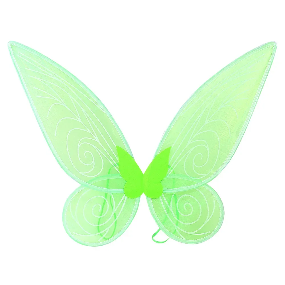 Girls Green Fairy Cosplay Props Kids Butterfly Wings Headband Necklace Bracelet Earrings Party Tinkerbell Cosplay Dress Up Sets