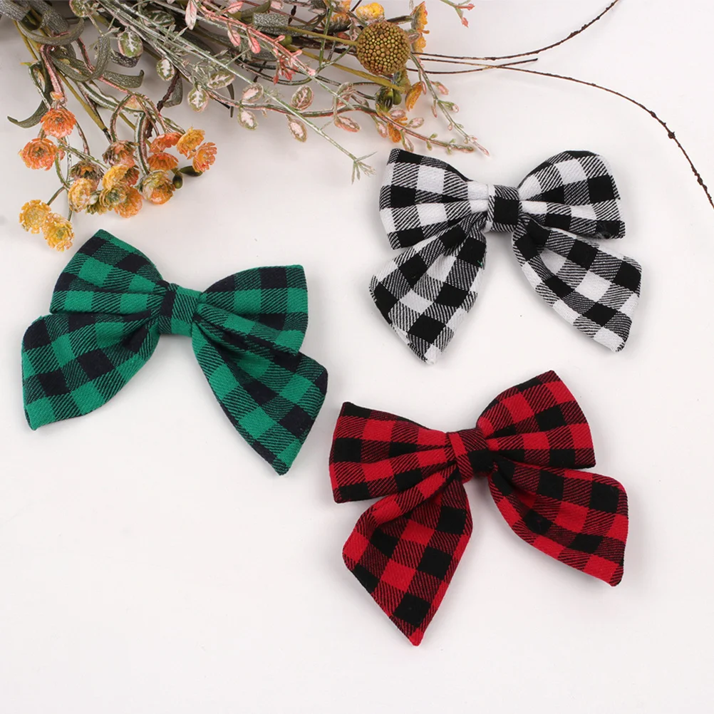 

3 pcs Plaid Hair Clips For Girls Lattice Bowknot Hairpins Kids Bow Clips Small Hair Accessories For Birthdays Christmas