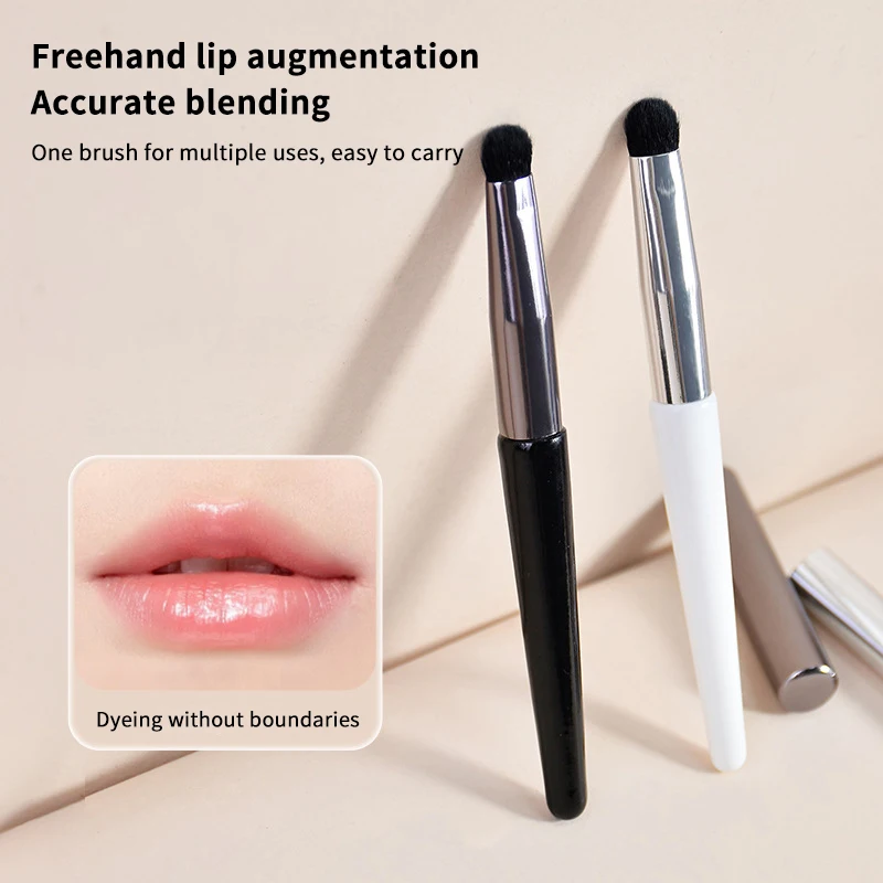 Round Head Lip Lipstick Brush With Cover Dual Use Concealer Smudge Brush Lip Gloss Applicator Travel Makeup Tools