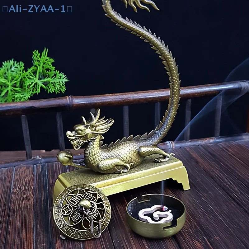 【ZYAA-1】1Pcs Dragon Incense Holder Lucky Feng Shui Chinese Dragon Retro Incense Burner Home Decoration Crafts