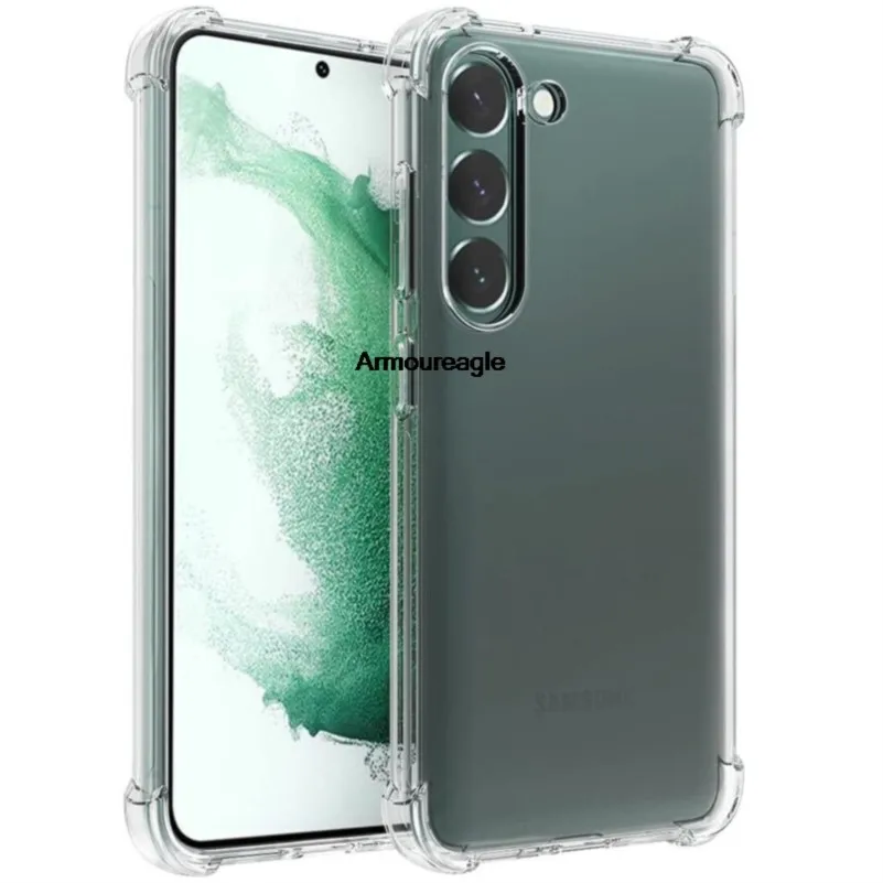 clear shockproof case guard on for samsung galaxy s24 s23 s22 ultra soft silicone shell s21 s20 plus bumper back cover