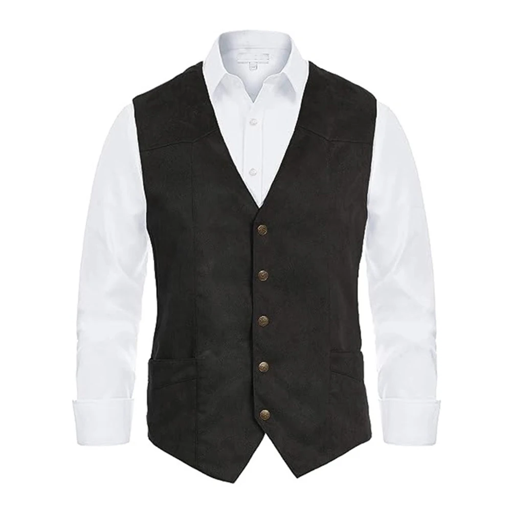 

Retro Waistcoat for Men Slim Fit Vest Wedding Business Suit Vintage Fashion Sleeveless Multiple Color Choices