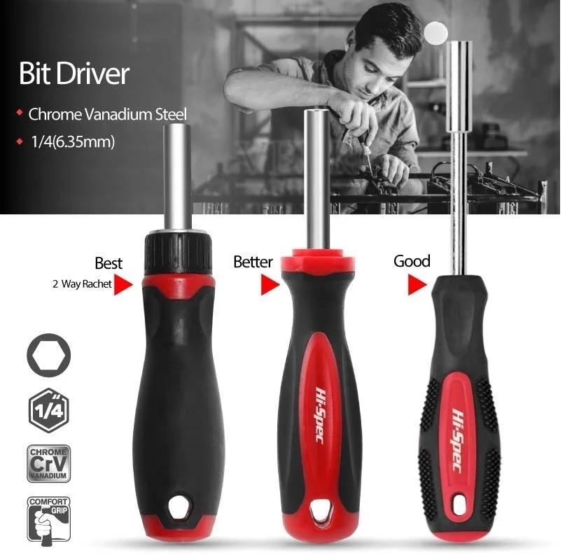 1/4(6.35mm) Strong Magnetic Screwdriver Handle Quick Release Screw Driver Holder Chrome-vanadium Steel Screwdriver Matching Bits