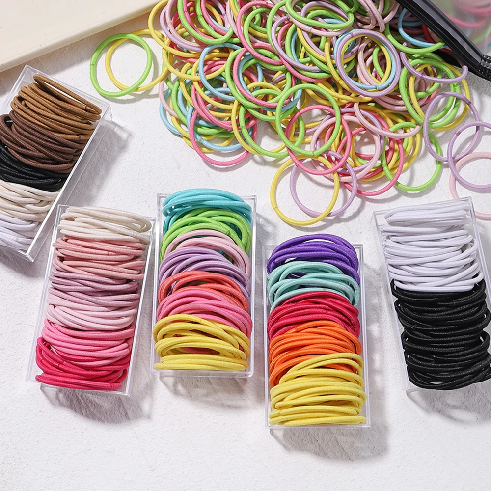 

30/50/100Pcs Fashion Candy Color Hair Bands Girls Hair Decorate Elastic Rubber Band Hair Bands Kids Ponytail Hair Accessories