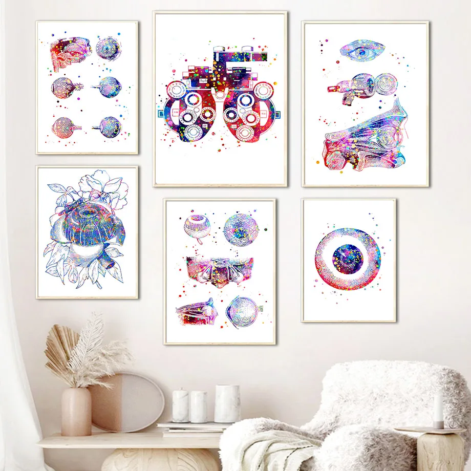 Optometrist Eye Anatomy Doctor Optician Wall Art Canvas Painting Abstract Medicine Posters And Prints Pictures For Clinic Decor