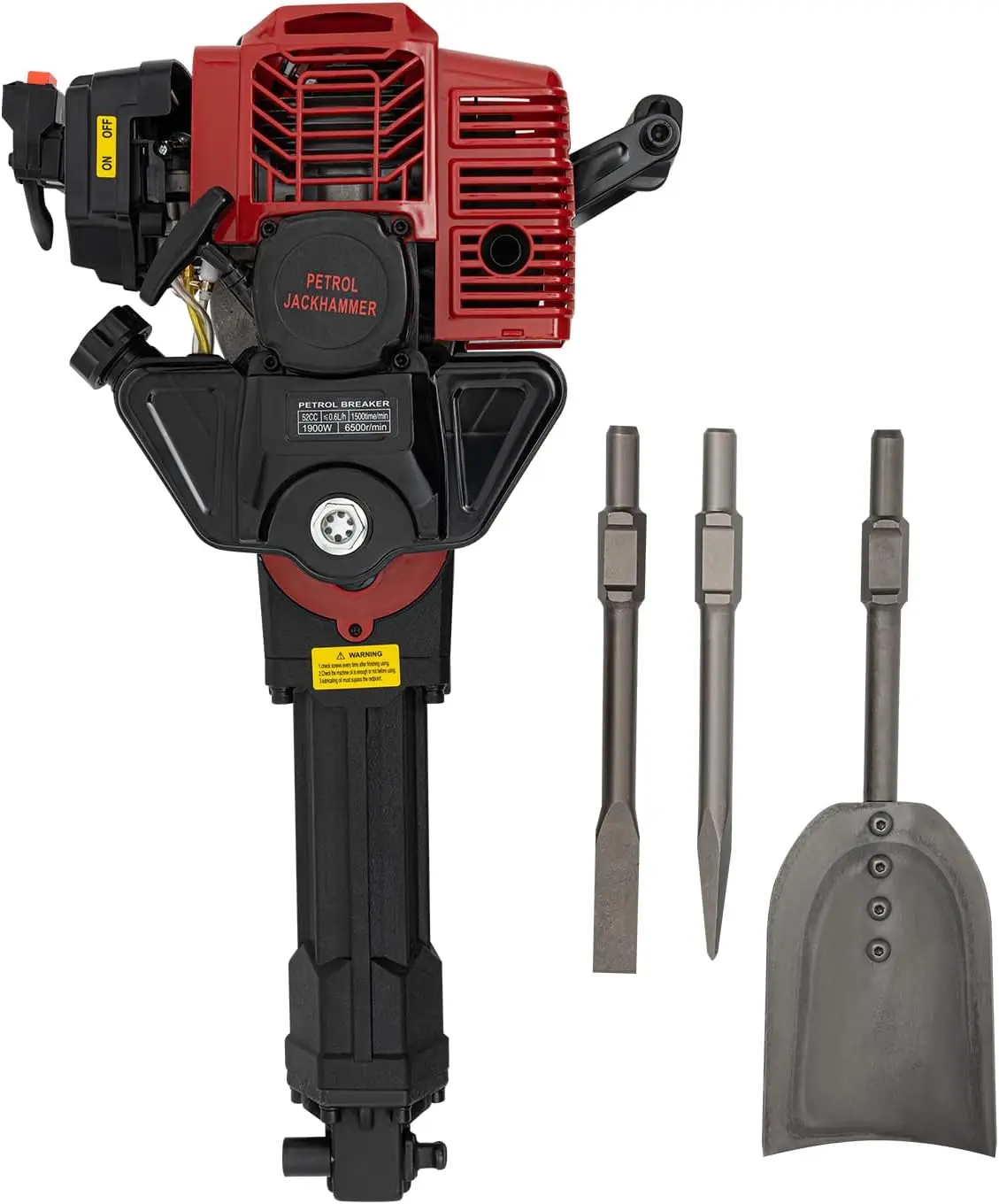 2 Stroke Garden Tree Digger, 2-Stroke 52Cc Gas Powered Post Hole Digger With 3 Earth Auger Drill Bit, 6500R/ Min, Planting