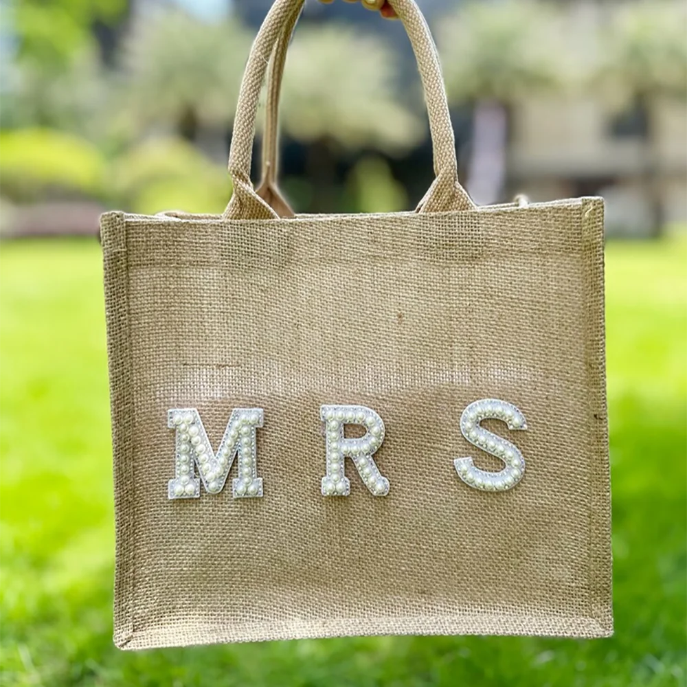 

MRS burlap tote gift bag for bridal shower beach tote bachelorette party wedding accessories for supplies favors bridal shower