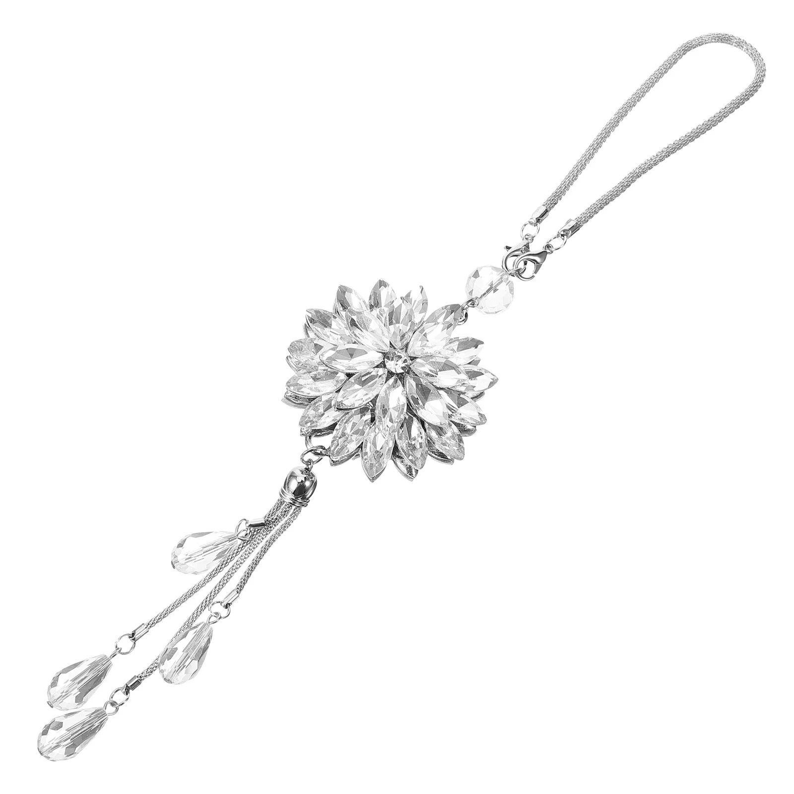 

Rhinestone Snowflake Hanging Pendant for Car Mirror Decor Elegant Interior Accessory Rearview Charm Ornament Auto Decoration