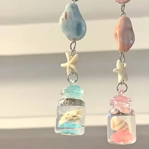Mobile Phone Lanyard Kawaii Transparent Keychain Cute Wind Chime Pendant Keyring Bag Decorative Accessories Jewelry Gifts