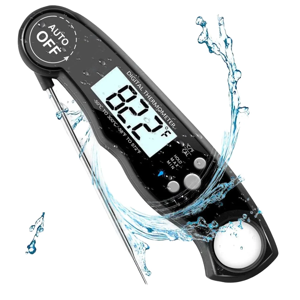 Best Large Instant Read Meat Thermometer for Outdoor Cooking BBQ Kitchen Waterproof Ultra Fast Digital Food Water Milk Oven