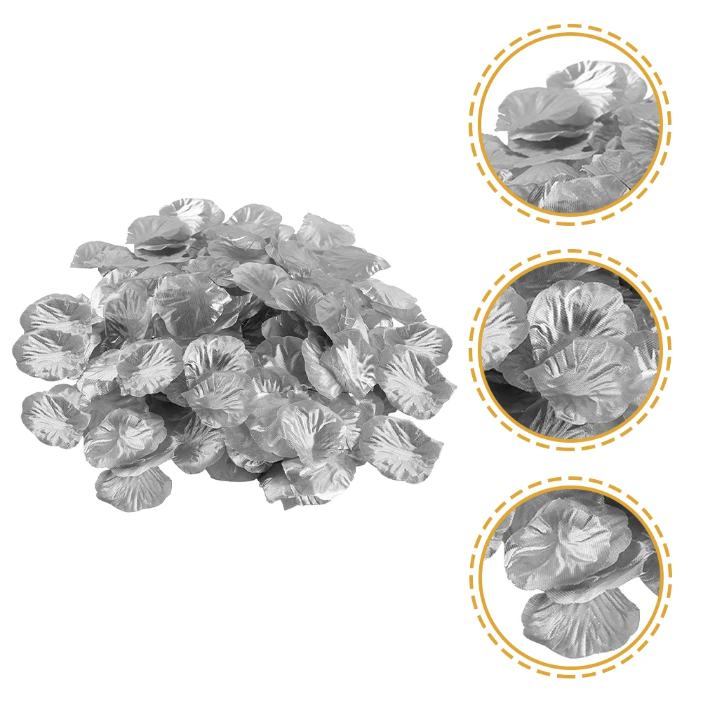 

2000 Pcs Artificial Rose Petals Silk Flower Decor Wedding Party Bridal Gifts Silver Confetti Lifelike DIY Projects