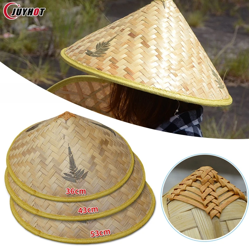 Chinese Retro Bamboo Rattan Fisherman Hat Handmade Weave Straw Hats Tourism Rainproof Dance Prop Cone Fishing Sunshade Hat