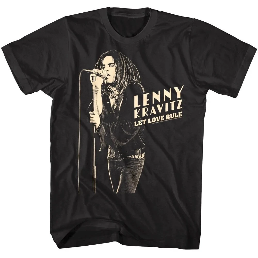 

Lenny Kravitz Shirt Love Rule Rock Music Vintage Graphic Tees Summer Men's and Women's Loose and Breathable T-shirt Top