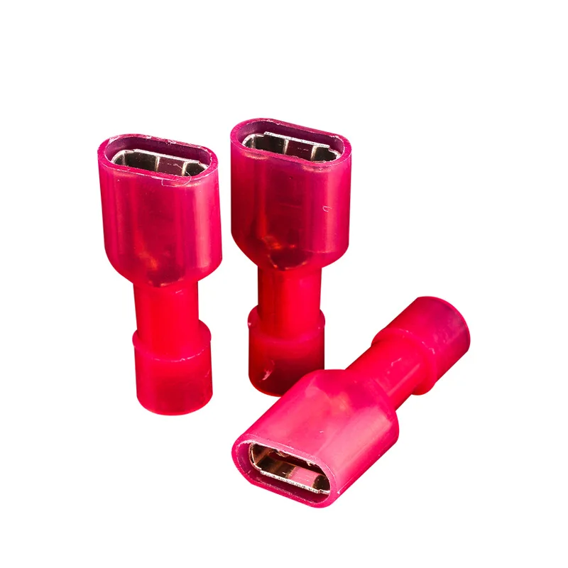 20 PCS FDFN1.25-250 Nylon Insulated Tab Terminals - 22-16AWG Quick-Disconnect Kit for Automotive Lighting Repair (M/F Pair)