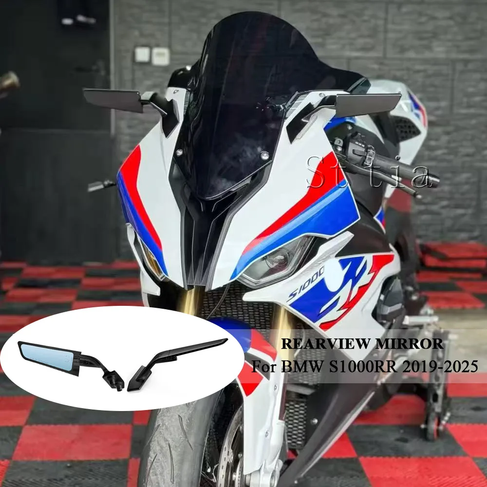 

2025 S1000RR Motorcycle Rearview Rear View For BMW S1000 RR S 1000RR 2019-2024 Side Mirrors Adjustable Rotating Rearview Mirror