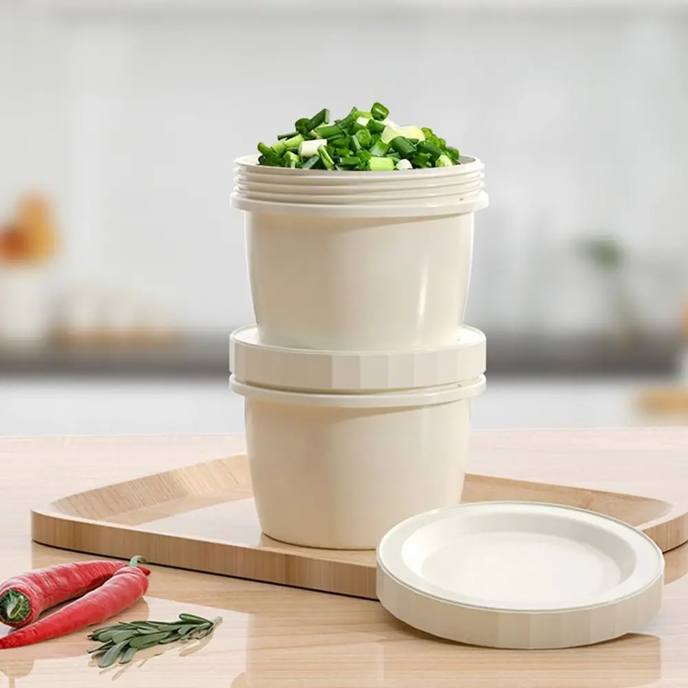 

Plastic Ginger Garlic Green Onion Storage Box Double-Layer Special Refrigerator Crisper Sealed Round Green Onion Storage Box