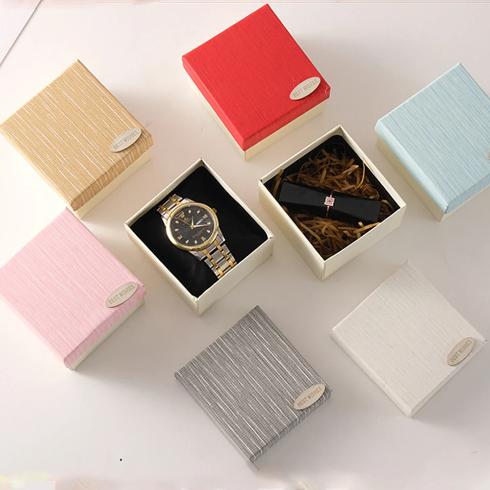 New Style Square Watch Holder Jewelry Storage Box Packaging Earrings Bracelet Small Case as Gift for Family Friend With Pillow