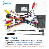 Cable de Radio para coche, adaptador de arnés de cables HYC38 con decodificador de audio CANBus SPDIF para Hyundai i30 i40 ix35 Veloster Elantra GLS SantaFe