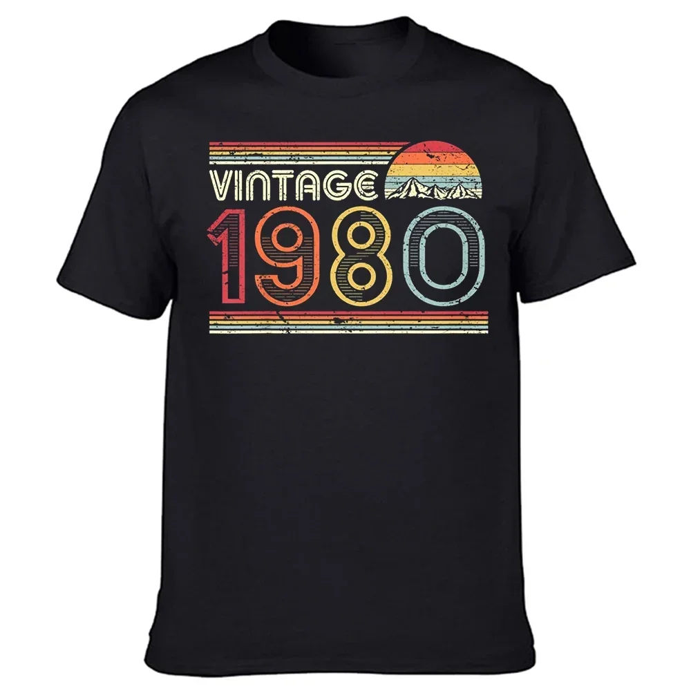 2024 Men Summer 43th Classic Vintage 1980 T-Shirt Men Graphic Tops Tees 43 Years Old Birthday Gift T Shirt Cotton Tshirt Clothes