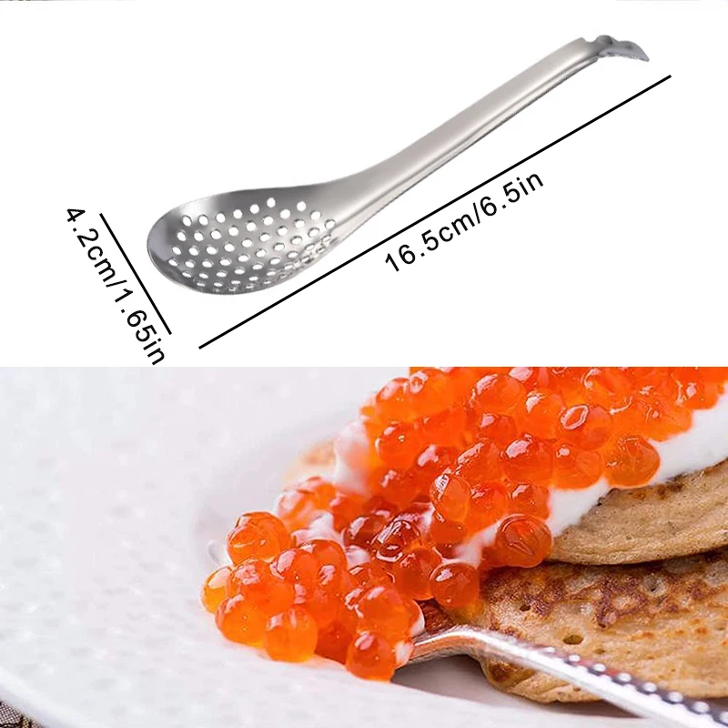 1pc Molecular Gourmet Cooking Tools 304 Stainless Steel 56 Holes Spherification Spoon Caviar Maker Equipment Kitchen Gadgets