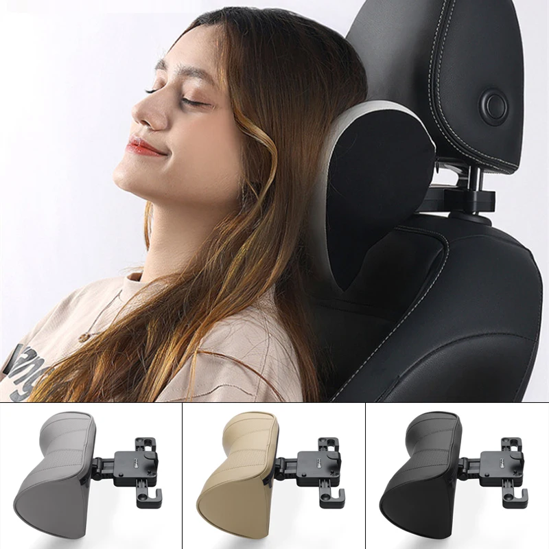 Mechanically Adjustable Universal Style Seat Headrests Car Seat Neck Protectors Relieve Head Pain Car Memory Cotton PU Headrests