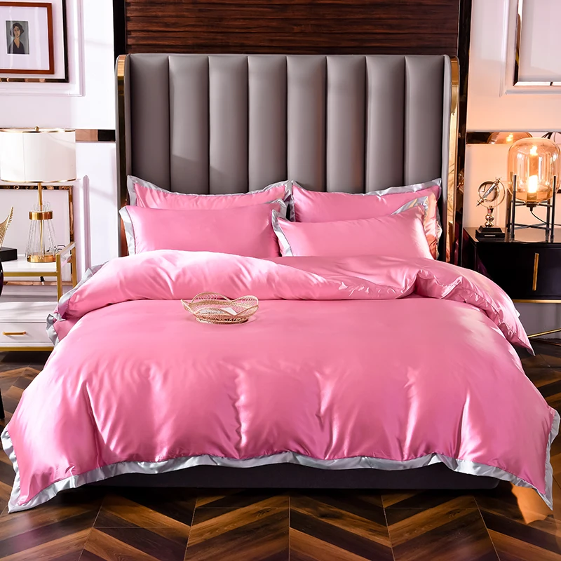 Wholesale High Quality Cheap Bed Sheet Sets Bottom Price Jacquard Design Hotel Home Silk Vsicose Mix Anti-bug Bedding Collection