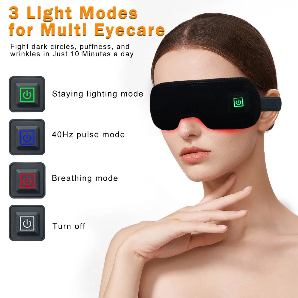 2025 New Arrival Red Light Therapy Eye Mask Wireless Version Pain Relief LED Light Therapy Eye Mask
