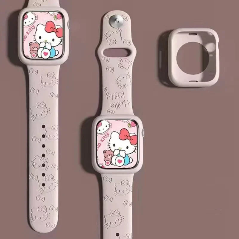 

Hello Kitty Series Apple Watch Engraved Cartoon Print Apple Silicone Replacement Band Hot off the shelf inventory Cartoon Cute