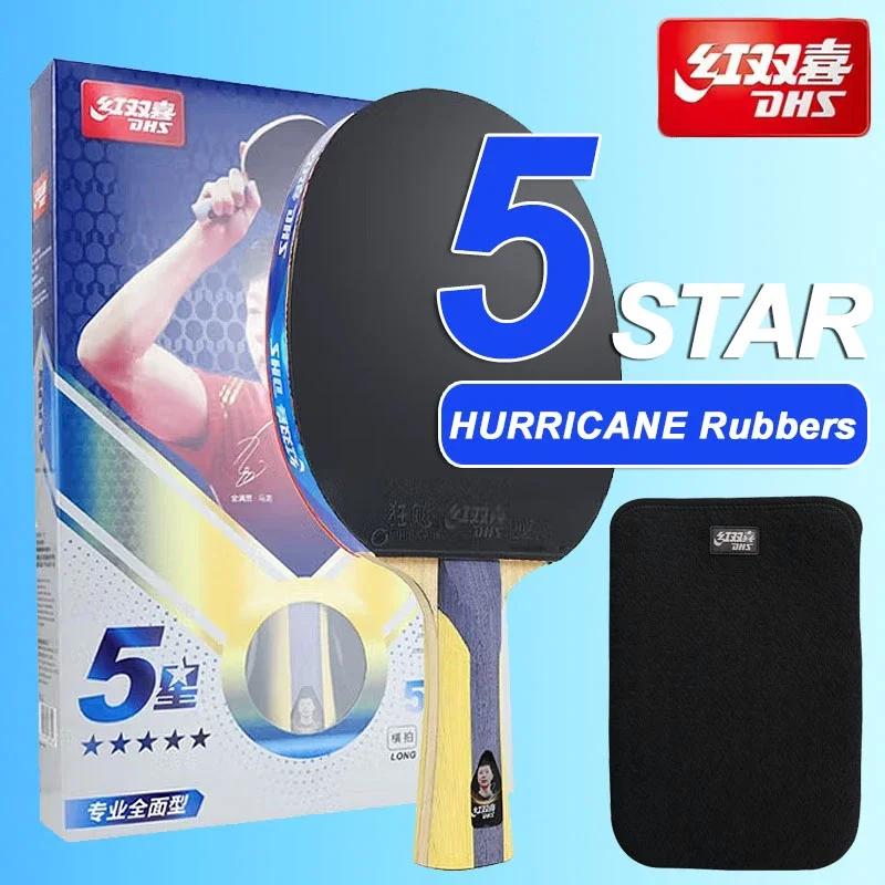 

DHS 5 Star Table Tennis Racket H5002 H5006 Both Side Hurricane 3 Rubbers Control Type Ping Pong Racket for All-round Players