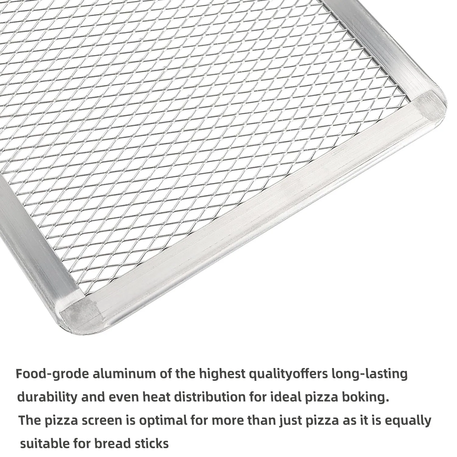 Rectangular Pizza Screen Square Seamless Aluminum Baking Tray Baking Net Non-stick Bakeware Oven Safe DIY Pizza Tools Pizza Pan