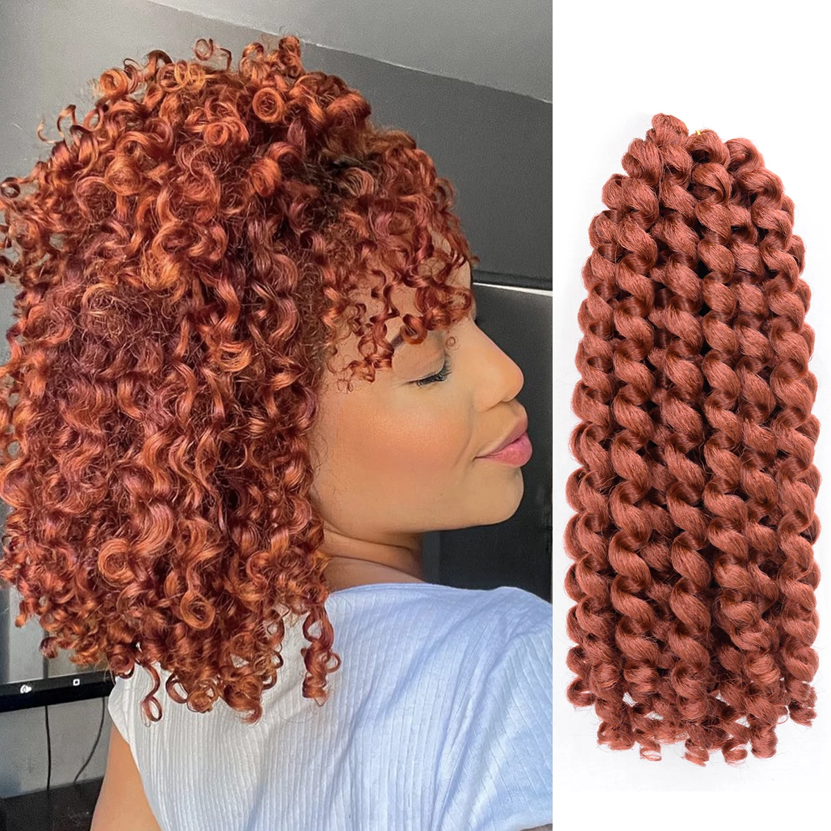 8 12inch Ombre Braiding Hair Jumpy Wand Curl Crochet Braids Synthetic Hair Extension for Black Women Jamaican Bounce Curly Hair