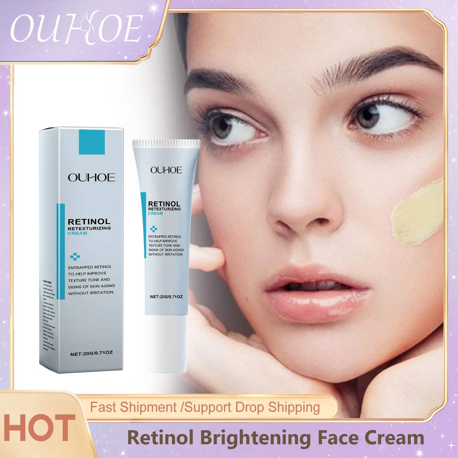 

Retinol Wrinkle Removing Cream Firming Moisturizing Improve Dullness Glowing Skin Care Soothing Refreshing Face Repairing Cream