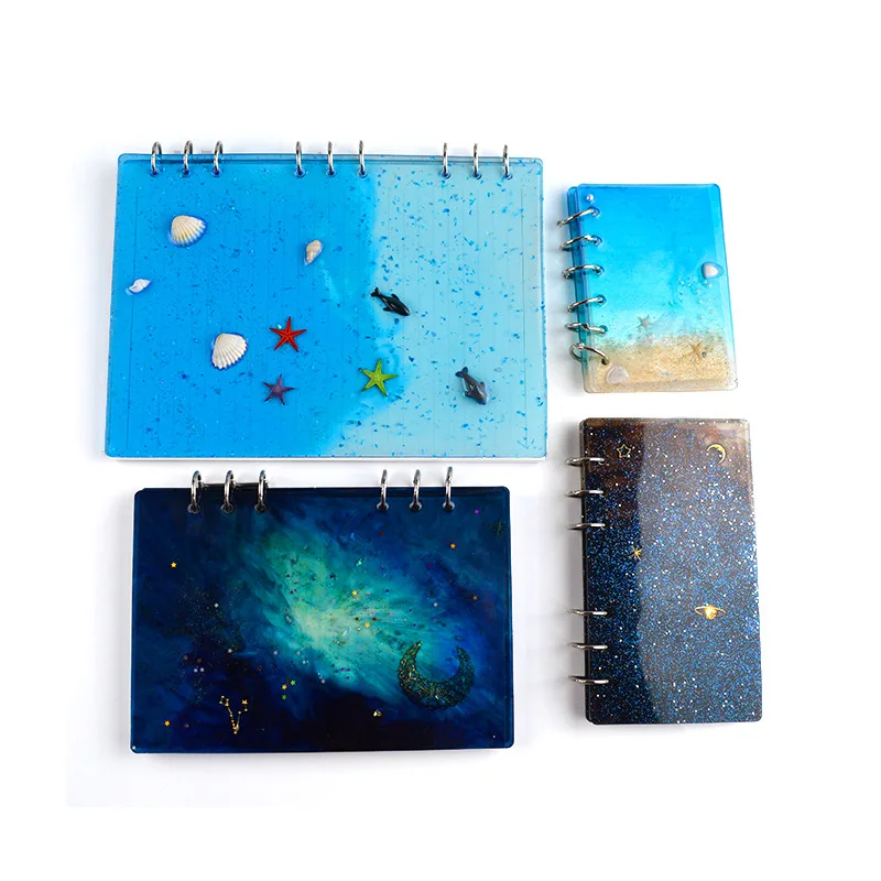Notebook Cover Silicone Mold Transparent Book UV Mold Epoxy Resin Casting Molds for DIY Notebook Diary Book Scrapbook A5 A6 A7