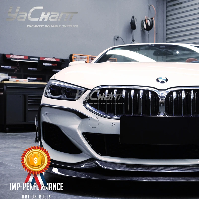 Car-Styling DCF Dry Carbon Fiber Front Lip Fit For 2018-2022 BMW 8 SERIES G14 Convertible G15 Coupe G16 4DR-Gran Coupe M-Sport