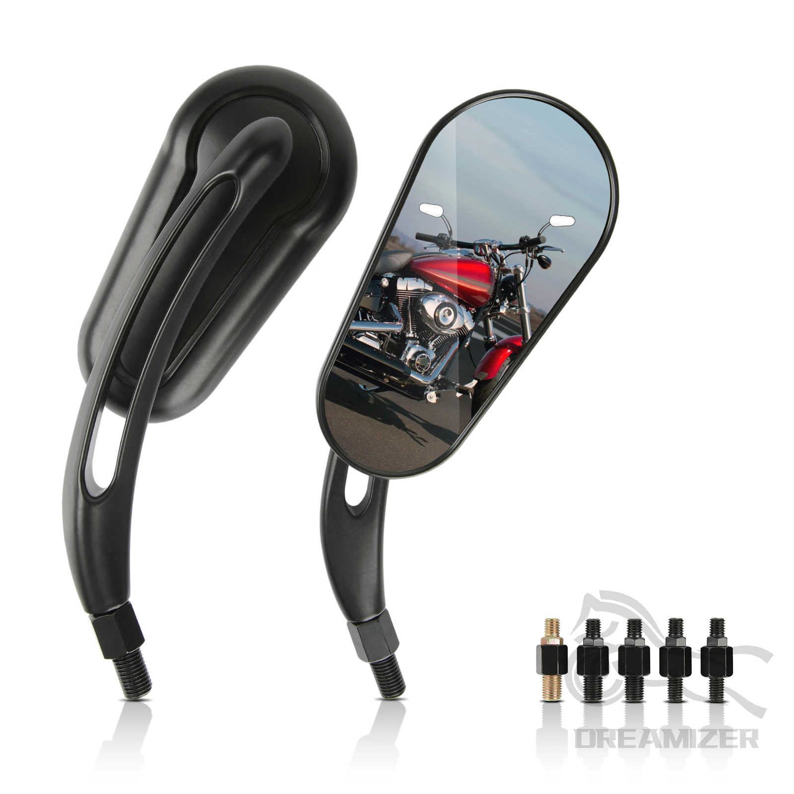 2pcs Motorcycle Rear Side Mirror For Road King Touring XL 883 SPORTSTER Road King Softail Bobber Chopper Street Glide