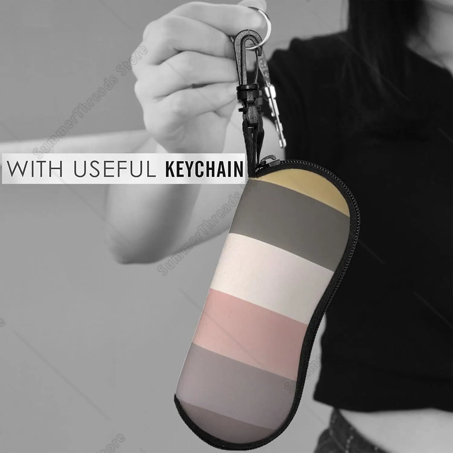 Un bolso para gafas con esquema de colores cálido y rústico, estuche para gafas, estuche para gafas de sol con cierre de bloqueo de llave para hombres y mujeres