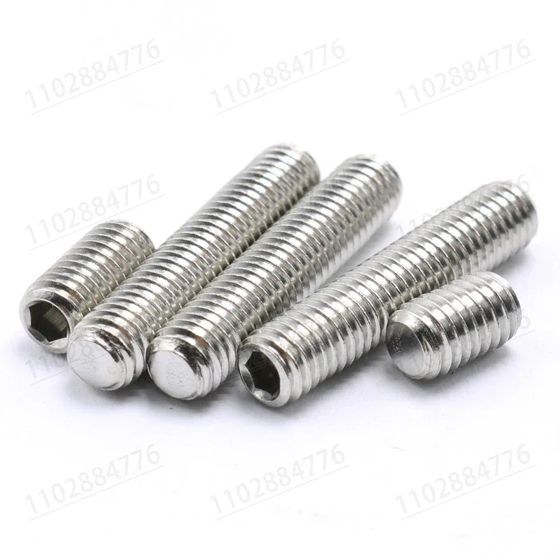 20 piezas hexagonales, tornillos de fijación de punta de copa Allen, tornillo sin cabeza M3 M4 M5 M6 M8 DIN916 304 de acero inoxidable