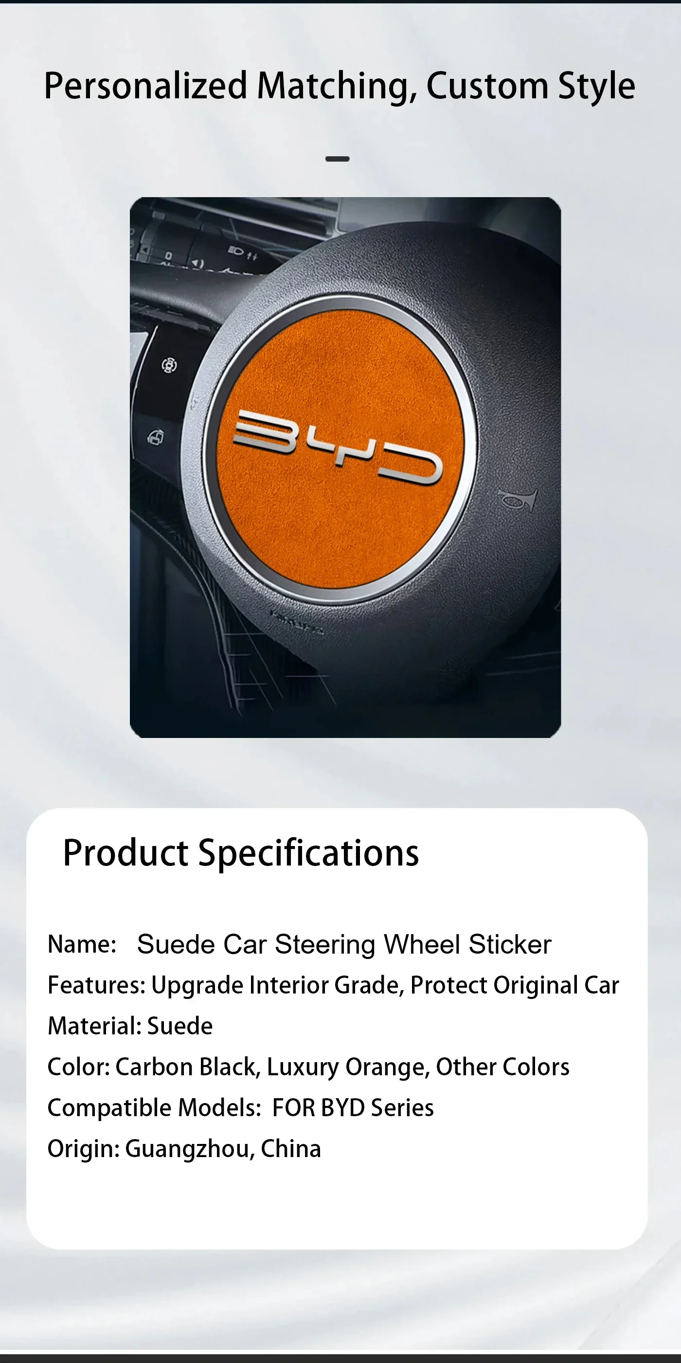 Für BYD Alle Serien Auto-Lenkrad-Aufkleber für Seal U 6 Dolphin Surf Sealion 5 6 7 ATTO3 ATTO2 Yuan Anti-Kratz-Zubehör – Detail 2