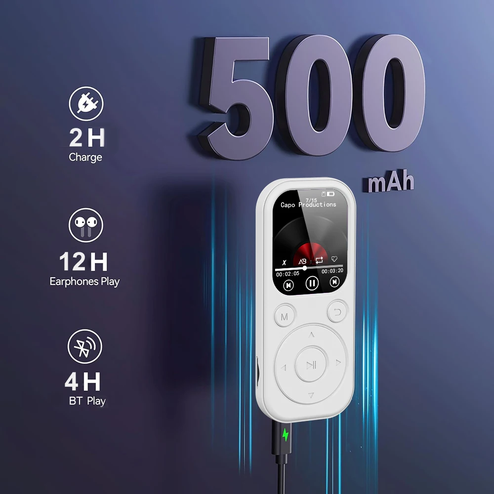 2025 Новый тонкий MP3-плеер 1,8-дюймовый Bluetooth 5.4 — портативный Walkman, совместимая запись электронных книг, FM-радио, музыкальный плеер