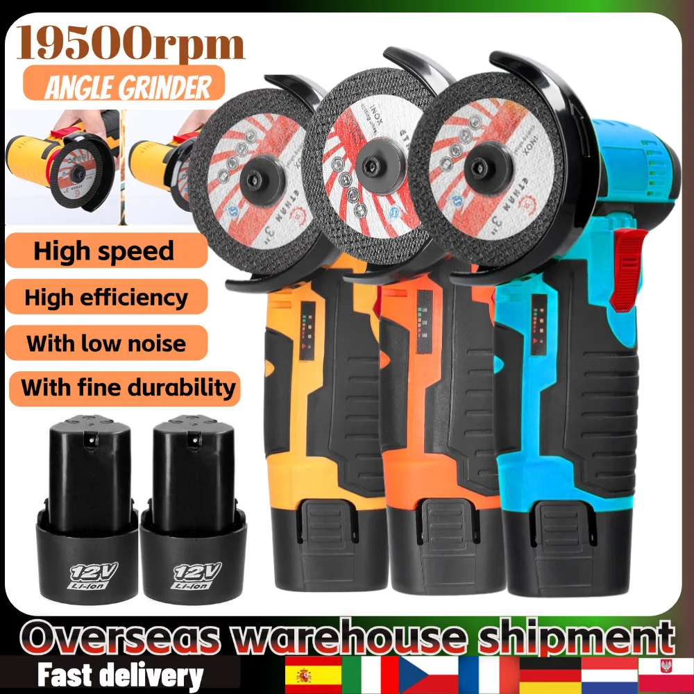 12V 800W Mini  Angle Grinder with Lithium Battery Cordless Polishing Machine Diamond Cutting Power Tool