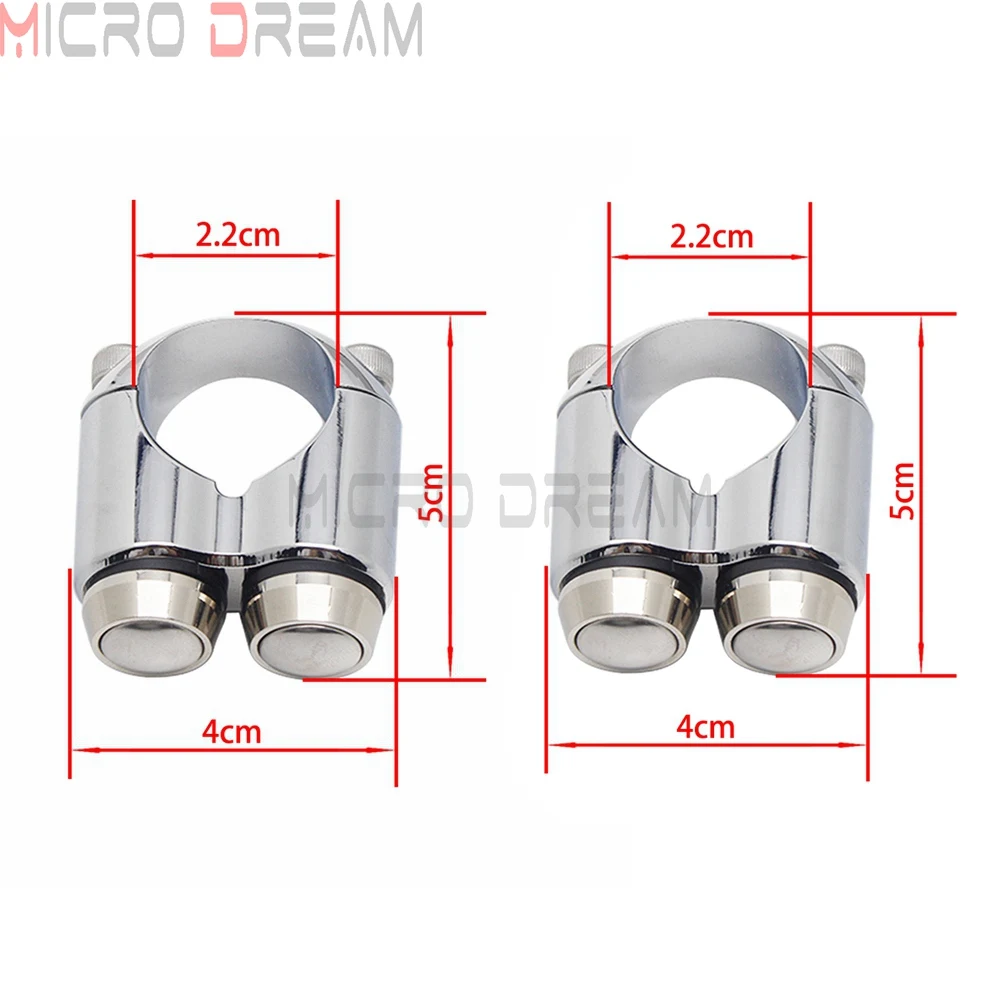 Dubbele Momentary Knoppen Motorfiets 7/8 "& 1" Stuur Schakelaar Motor Claxon Elektrische Start Kill Lamp licht AAN UIT
