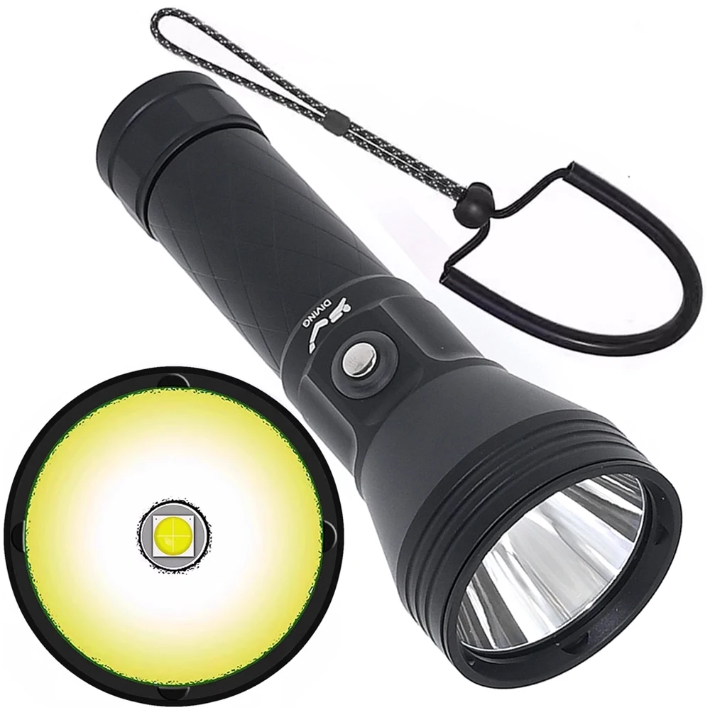 

XHP70 super bright diving light professional underwater diving 119 meters 3200 lumens concentrating flashlight aluminum alloy