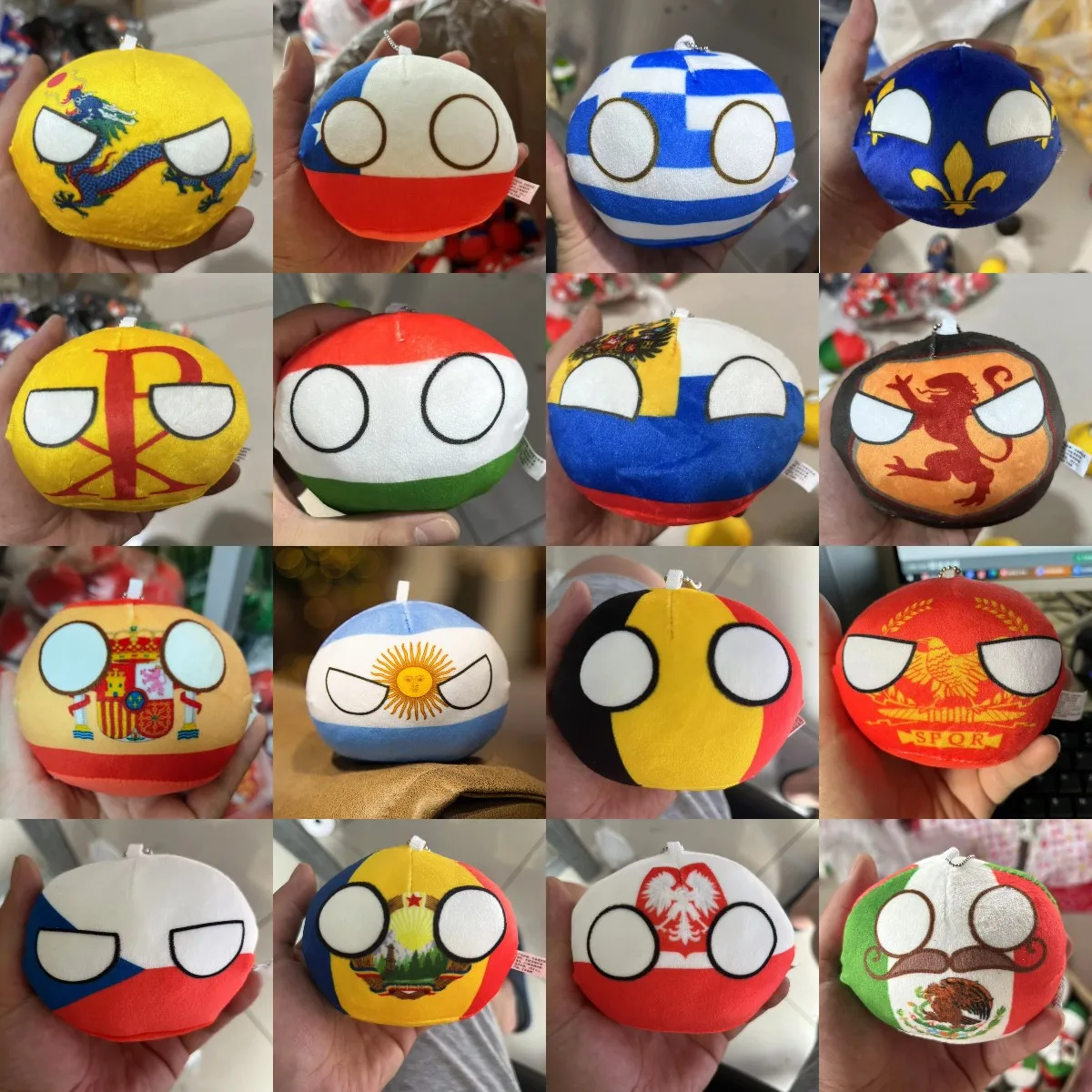 10cm piłka wiejska pluszowa zabawka Polandball torebka wisiorek wiejskie kule wypchana lalka zabawka prezenty świąteczne dla dzieci